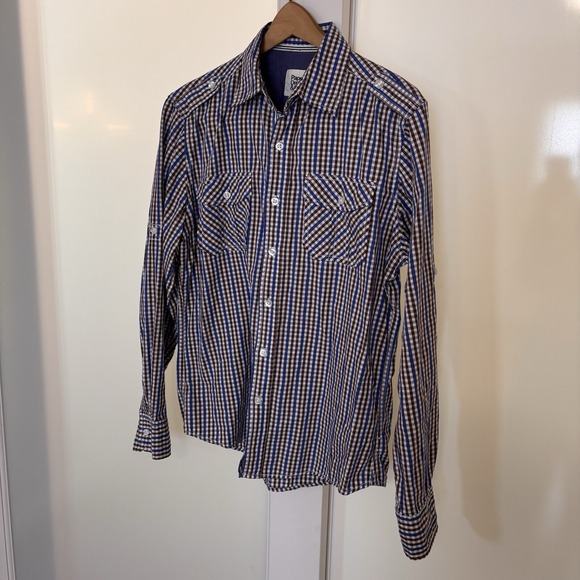Paper Denim Cloth PD&C Western Men Large‎ Long Sleeve Plaid Medium - Picture 3 of 10